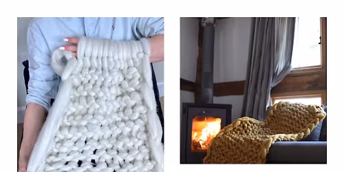 Beginners Arm knit a throw workshop at Johnstons of Elgin