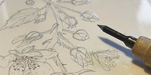 Beginners drypoint printmaking incorporating painterly effects