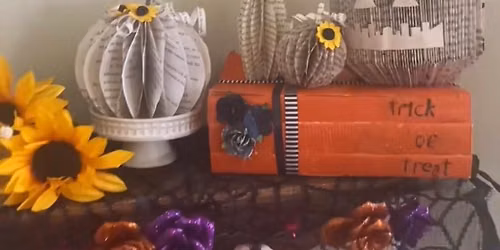 Pleated Pumpkin Book Sculptures