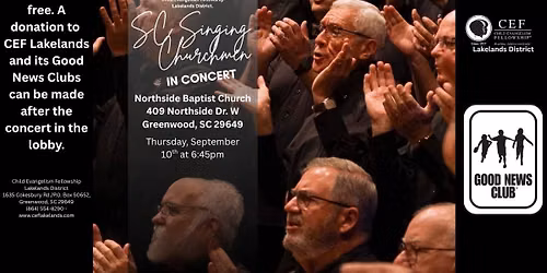 Benefit concert for Child Evangelism Fellowship By The SInging Churchmen
