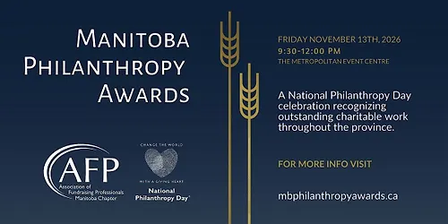 2026 Manitoba Philanthropy Awards & Professional Development Session