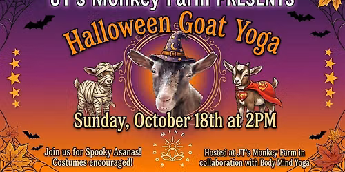 Halloween Goat Yoga at The Monkey Farm