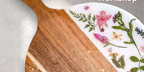 Dried Flower Resin Charcuterie Board
