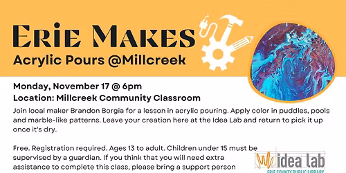 Erie Makes: Acrylic Pours @Millcreek