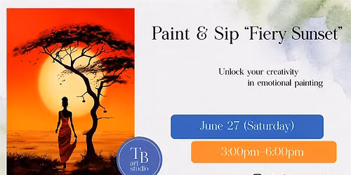 Acrylic Sip&Paint Workshop - Fiery Sunset
