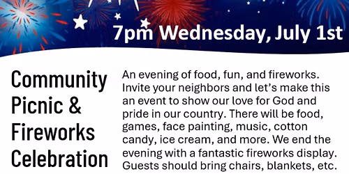 Community Picnic & Fireworks- FREE EVENT