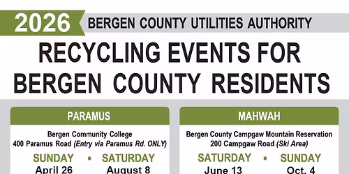 2026 Recycling Events for Bergen County Residents