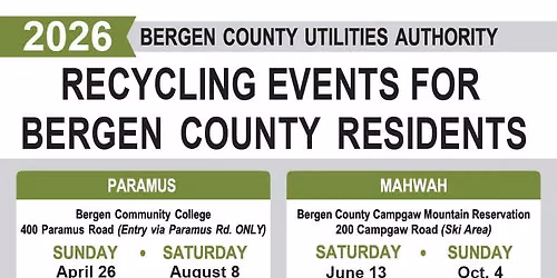 2026 Recycling Events for Bergen County Residents