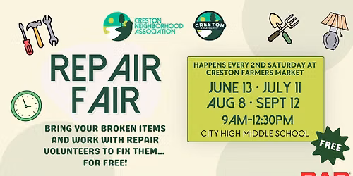 Repair Fair at the Creston Farmers Market