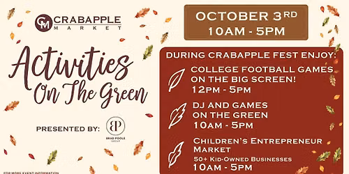 Crabapple Fest Activities on The Green | Children's Entrepreneur Market 