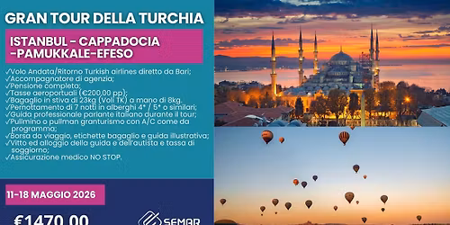 Istanbul - Cappadocia-Pamukkale-Efeso