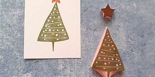make your own christmas cards- hand cut stamps