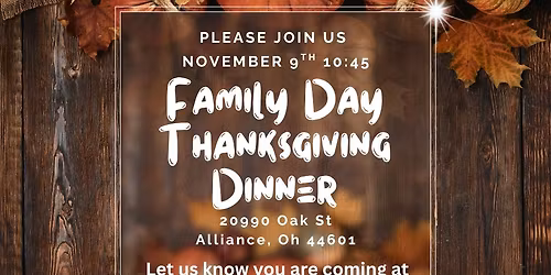 Family Day Thanksgiving Dinner