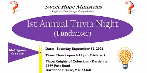 Sweet Hope Ministries 1st Annual Trivia Night