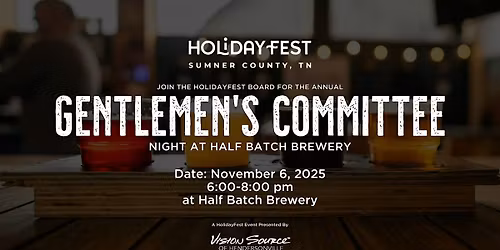 HolidayFest's Gentlemen's Committee Night at Half Batch Brewery
