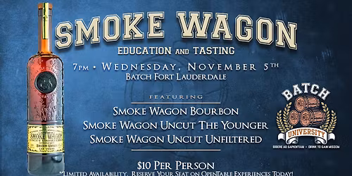 Smoke Wagon Whiskey Tasting & Education