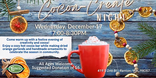 Cocoa-Create Night: Hot Cocoa and Orange Garland (Dec)