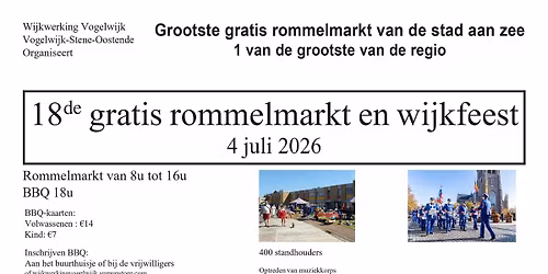 18de gratis rommelmarkt en wijkfeest