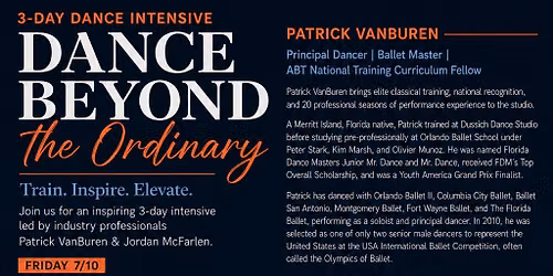 3 Day Dance Intensive with Patrick VanBuren & Jordan Mcfarlen