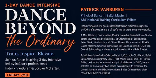 3 Day Dance Intensive with Patrick VanBuren & Jordan Mcfarlen