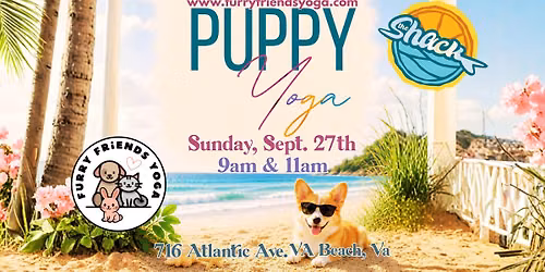 Puppy Yoga at The Shack Oceanfront