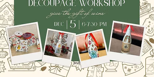 Holiday Wine Bottle (includes the wine) Decoupage at The Rejoicing Vine