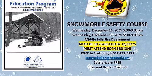 Snowmobile Safety Course SESSION #2 of 2
