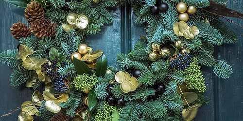 Christmas Wreath Making Workshop with a hot beverage and cake or dinner