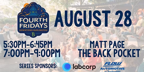 4th Fridays Concert Series- August 2026
