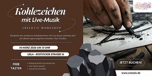 FREE TASTER: Kohlezeichen Workshop in Hamburg mit Live-Musik