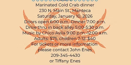 Cold marinated crab dinner