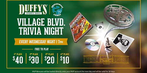 Trivia Wednesdays at Duffy's Village Blvd.