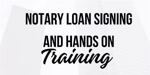 Hands on Loan Signing training in person