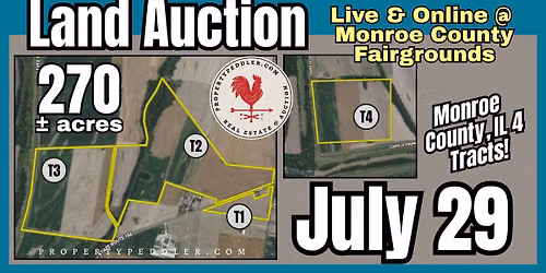 Land Auction \u2013270 \u00b1 Acres Offered in 4 Tracts, Monroe Co, IL