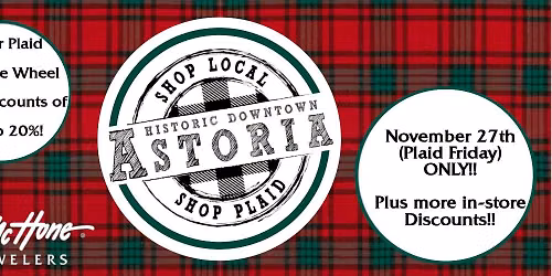 Shop Local, Wear Plaid, Spin our discount wheel, Get discounts!!