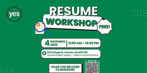 FREE Resume & Interview Workshop with YES at the TPL