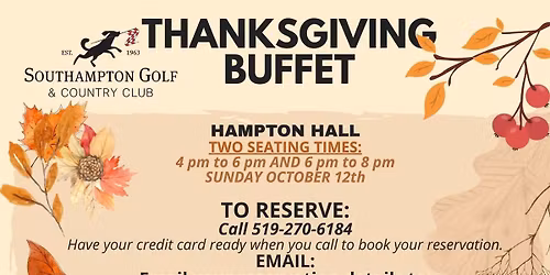 ANNUAL THANKSGIVING BUFFET