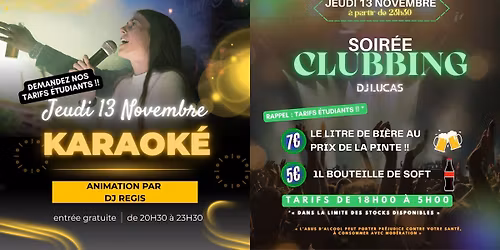 Soir\u00e9e Karaok\u00e9 & Clubbing 