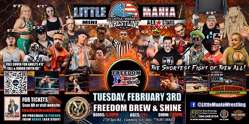 Cummings, GA - Little Mania Mini Wrestling @ Freedom brew & Shine