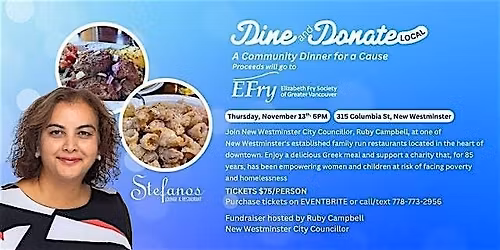 Dine and Donate Local- A Community Dinner for a Cause