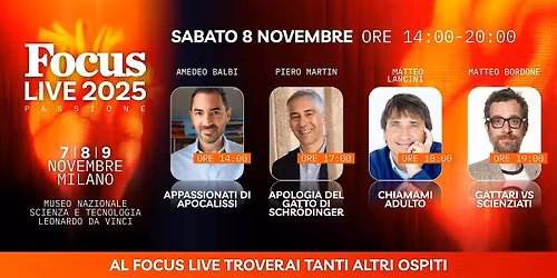 Focus Live 2025 - 8 novembre dalle 14.00 alle 20.00