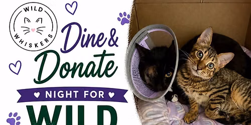 Wild Whiskers Dine & Donate Night \ud83d\udc3e\ud83d\udc31\ud83d\udc95