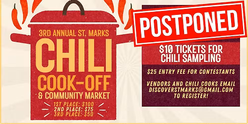 3RD ANNUAL ST. MARKS CHILI COOK-OFF & COMMUNITY MARKET!