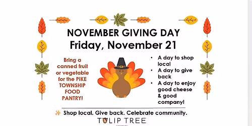 November Giving Day Cheese Tasting & Food Drive