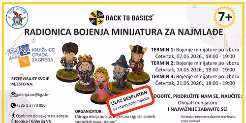 Back to Basics radionice bojenja minijatura za najmla\u0111e u \u010citaonici i Galeriji VN