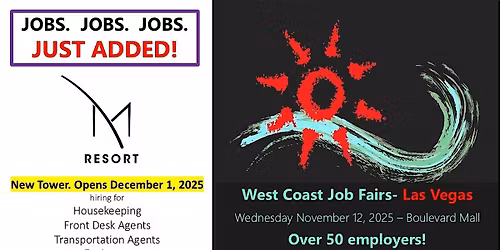 Las Vegas Job Fair- New Companies! Adding New Employers Every Day