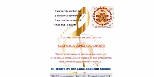 Gathering for CAROLS AND COOKIES returns to Grand Bend for 3 Saturdays in December