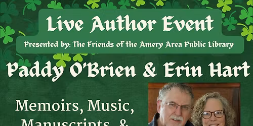 Friends of The Amery Library Present: Paddy O'Brien & Erin Hart - Memoirs, Manuscripts, & Mystery