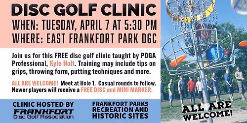 FREE Disc Golf Clinic at East Frankfort Park