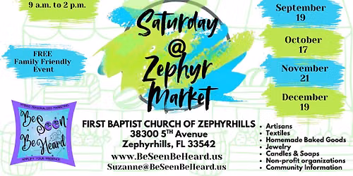 Saturday @ Zephyr Market Sept., Oct, Nov., Dec. 2026